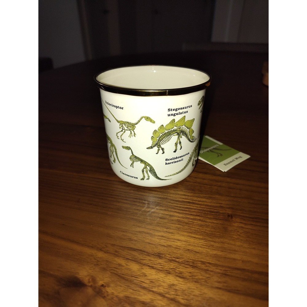 Gift Republic Dinosaur Skeleton Enamel Mug Cream Tyrannosaurus Rex GR270058 NEW - Picture 2 of 5